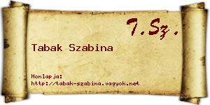 Tabak Szabina névjegykártya
